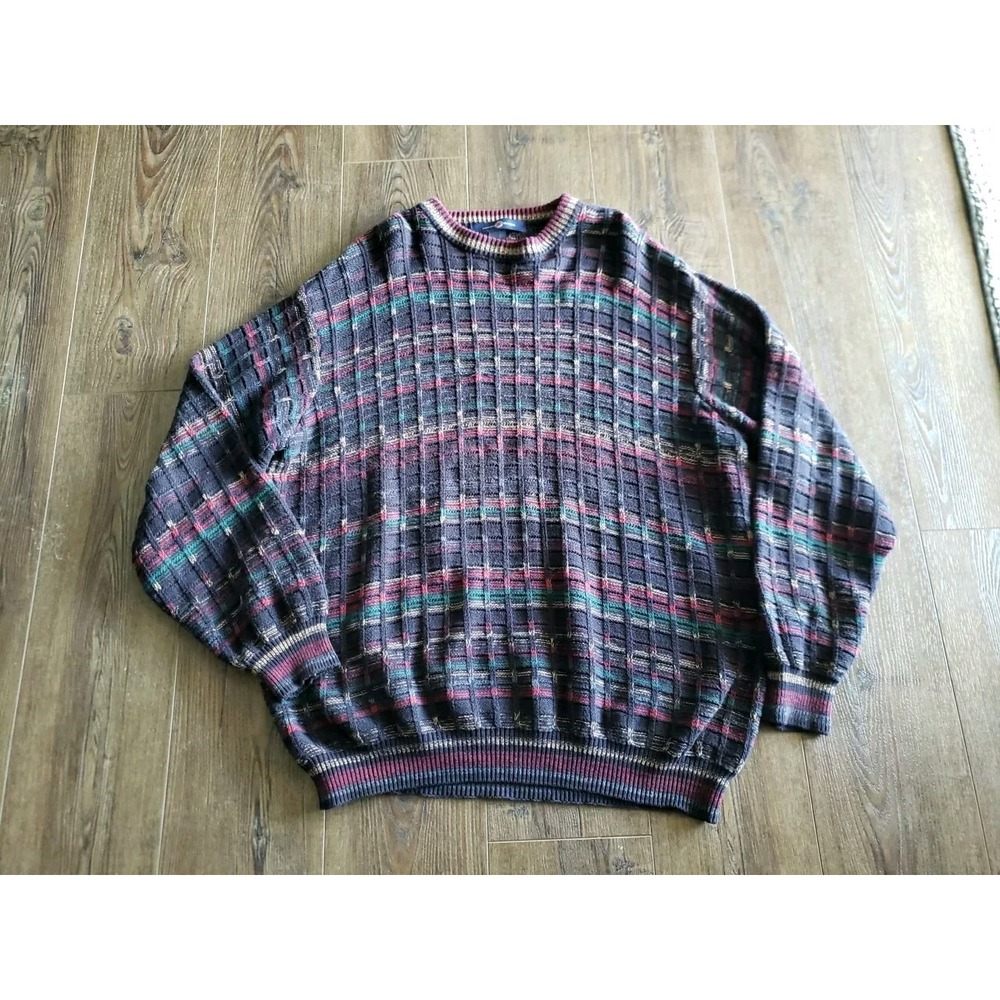 Vintage Cotton Traders Sweater Size Large 3D Knit